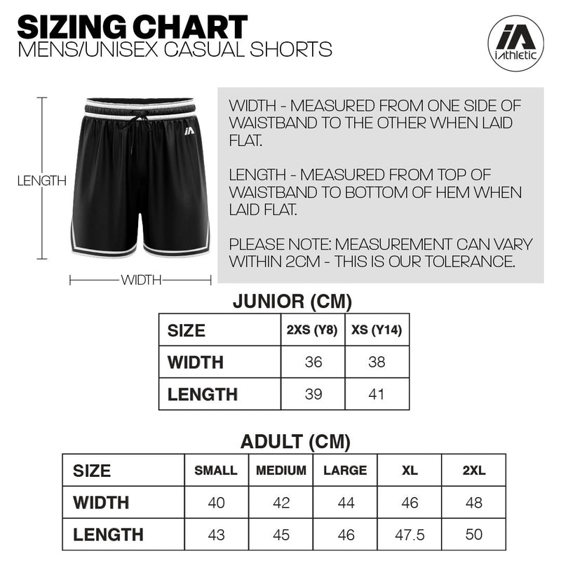 iAthletic Casual Basketball Shorts Mens - Black/Green/White