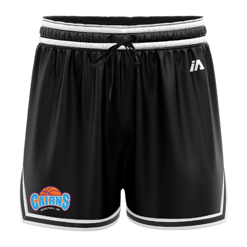 Cairns Basketball Casual Shorts with Pockets - Black/White