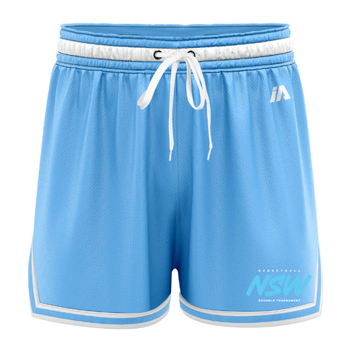 Basketball NSW Schools Tournament Casual Basketball Shorts - Carolina/White