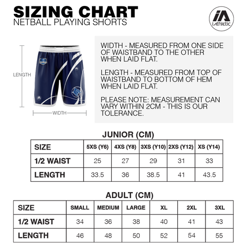 Blue Jays Netball Playing Shorts