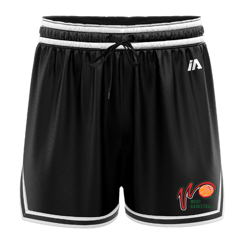 West Basketball "W" Logo Casual Shorts - Black/White